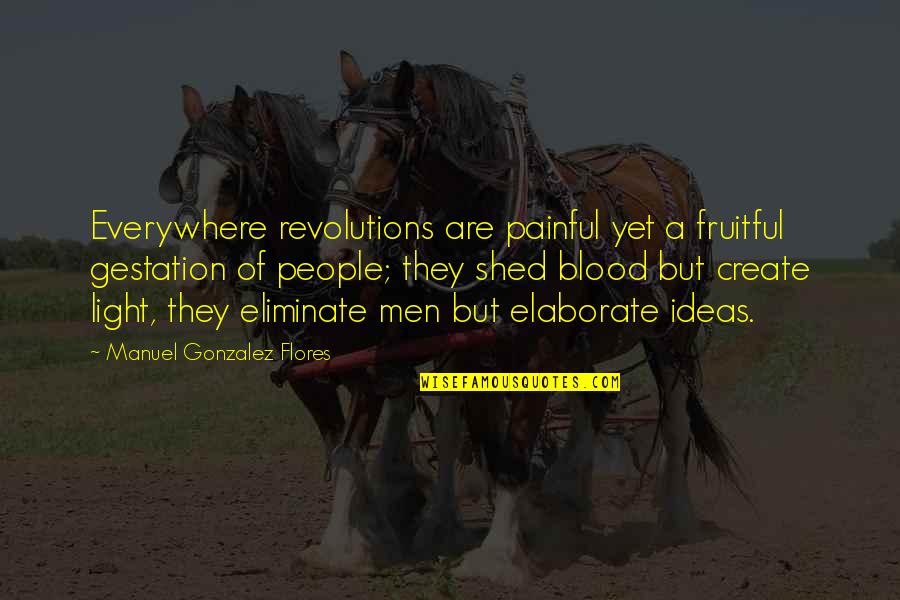 Thoushalt Quotes By Manuel Gonzalez Flores: Everywhere revolutions are painful yet a fruitful gestation