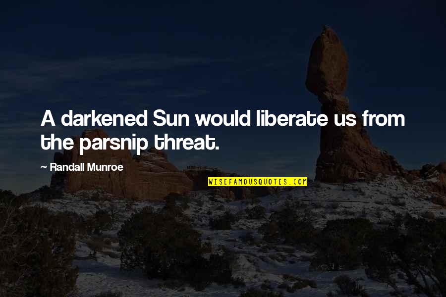Threat'ner Quotes By Randall Munroe: A darkened Sun would liberate us from the
