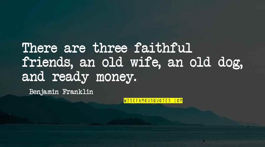 Three Friends Quotes By Benjamin Franklin: There are three faithful friends, an old wife,