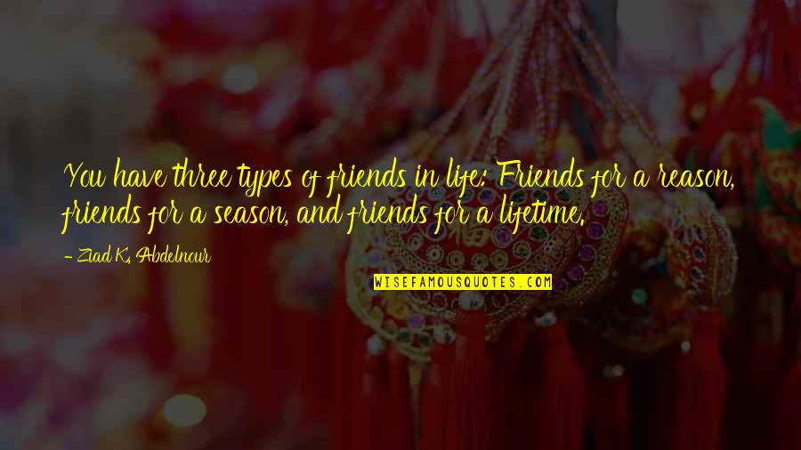 Three Friends Quotes By Ziad K. Abdelnour: You have three types of friends in life: