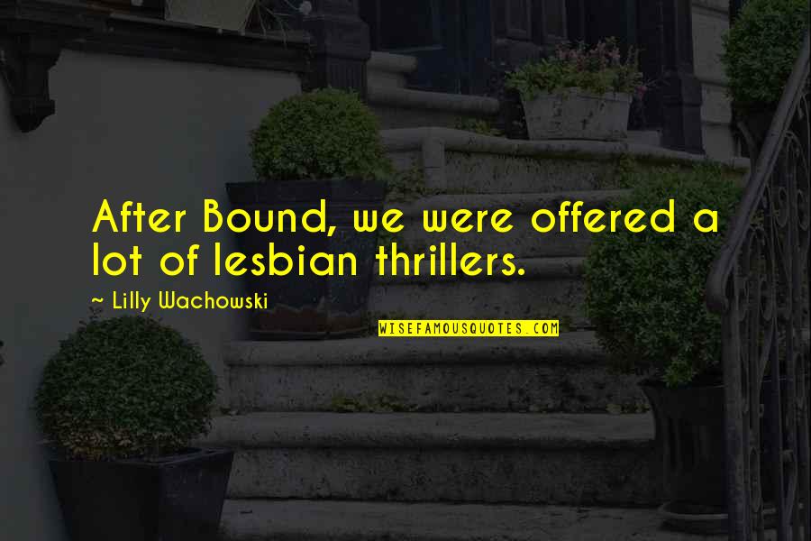 Thrillers Quotes By Lilly Wachowski: After Bound, we were offered a lot of