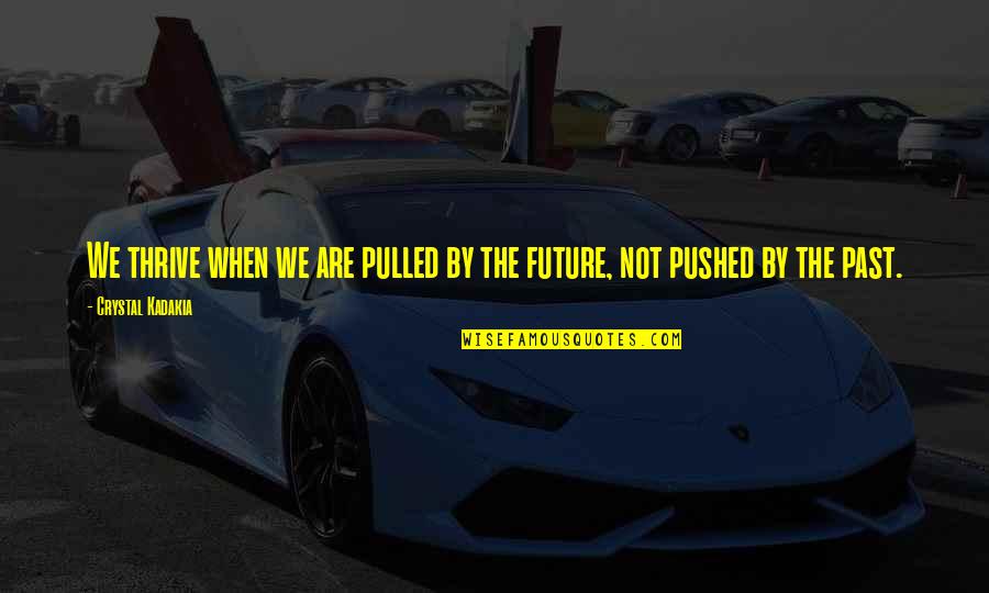 Thrive For More Quotes By Crystal Kadakia: We thrive when we are pulled by the Thrive For More Quotes By Crystal Kadakia: We thrive when we are pulled by the