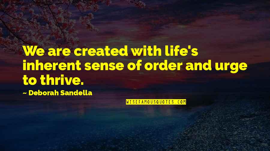 Thrive Inspirational Quotes By Deborah Sandella: We are created with life's inherent sense of