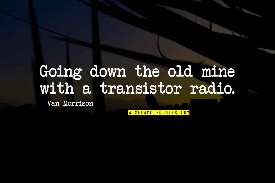 Thriving In Darkness Quotes By Van Morrison: Going down the old mine with a transistor