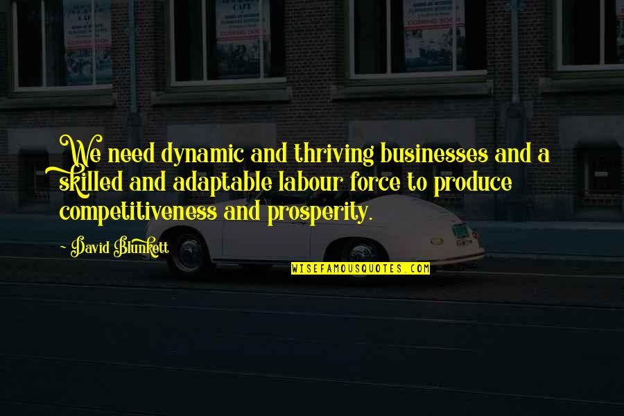 Thriving Quotes By David Blunkett: We need dynamic and thriving businesses and a