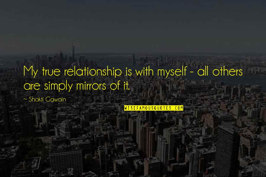 Through A Child's Eyes Quotes By Shakti Gawain: My true relationship is with myself - all