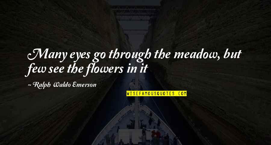 Through Flowers Quotes By Ralph Waldo Emerson: Many eyes go through the meadow, but few Through Flowers Quotes By Ralph Waldo Emerson: Many eyes go through the meadow, but few