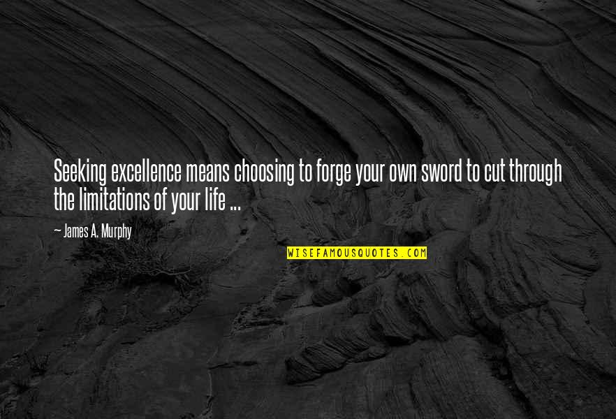 Through Life Quotes By James A. Murphy: Seeking excellence means choosing to forge your own Through Life Quotes By James A. Murphy: Seeking excellence means choosing to forge your own