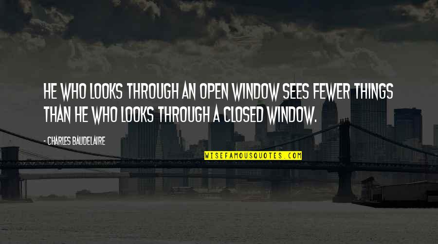 Through My Window Quotes By Charles Baudelaire: He who looks through an open window sees