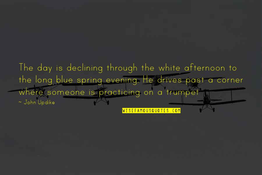 Through The Day Quotes By John Updike: The day is declining through the white afternoon