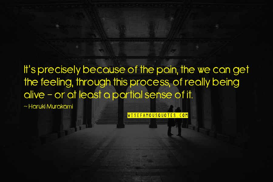 Through The Pain Quotes By Haruki Murakami: It's precisely because of the pain, the we