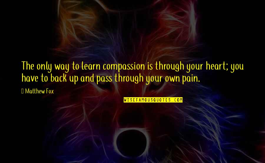 Through The Pain Quotes By Matthew Fox: The only way to learn compassion is through