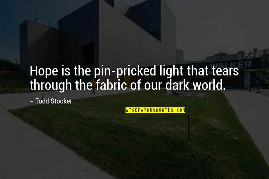 Through The Tears Quotes By Todd Stocker: Hope is the pin-pricked light that tears through