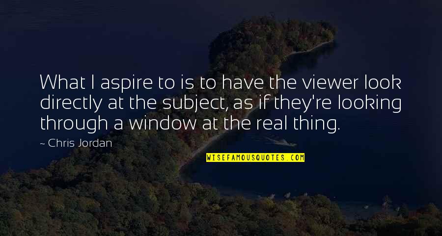 Through The Window Quotes By Chris Jordan: What I aspire to is to have the