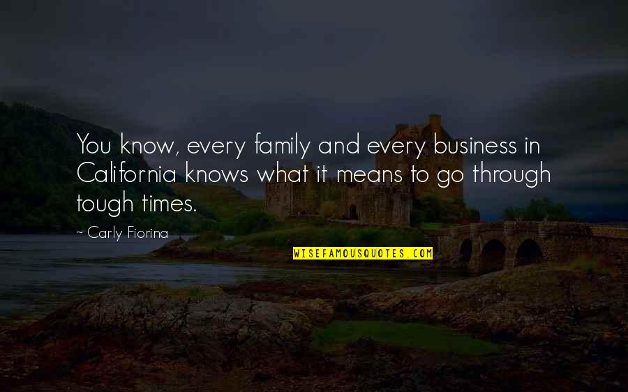Through Tough Times Quotes By Carly Fiorina: You know, every family and every business in