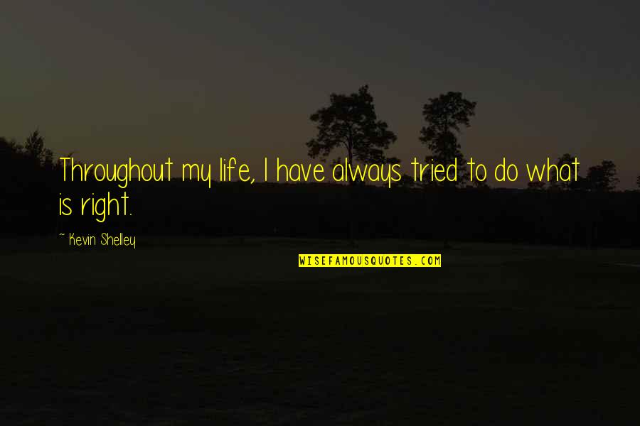 Throughout My Life Quotes By Kevin Shelley: Throughout my life, I have always tried to