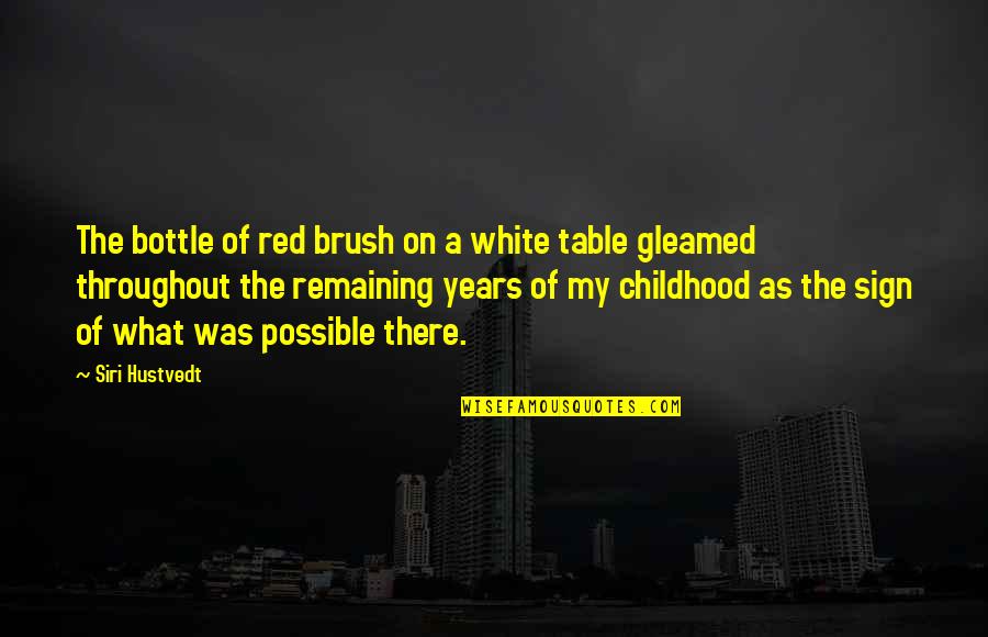 Throughout The Years Quotes By Siri Hustvedt: The bottle of red brush on a white