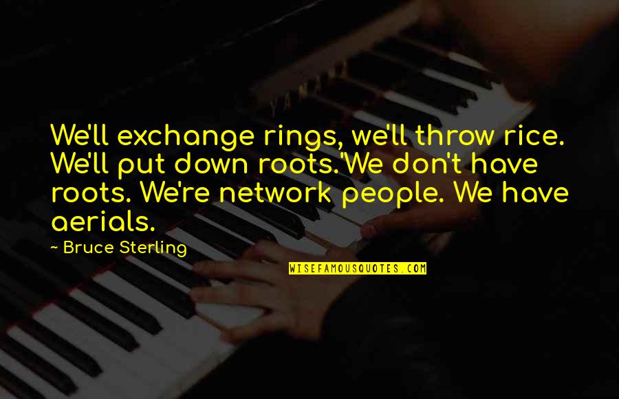 Throw Down Quotes By Bruce Sterling: We'll exchange rings, we'll throw rice. We'll put