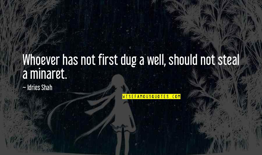 Throwing Away A Good Thing Quotes By Idries Shah: Whoever has not first dug a well, should