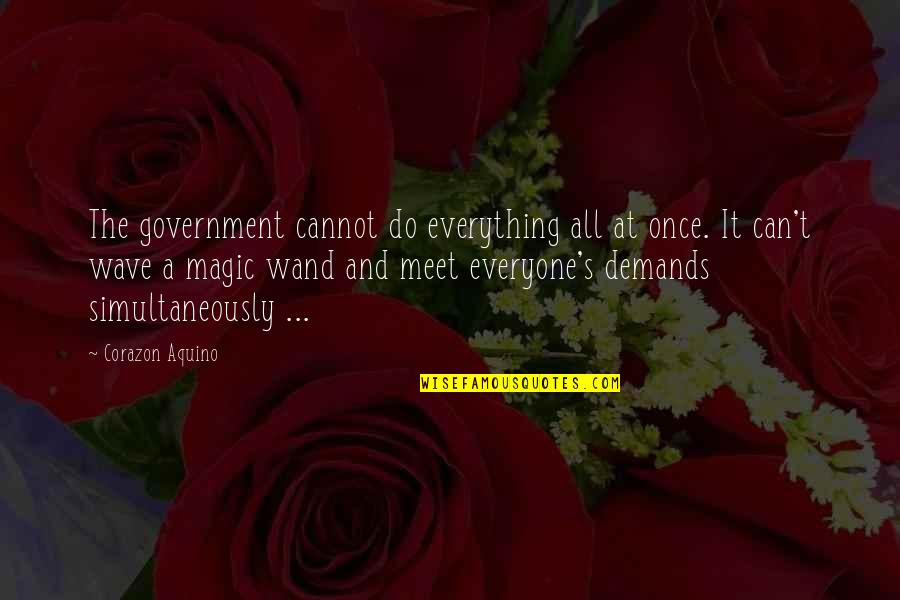 Thru Thick Thin Love Quotes By Corazon Aquino: The government cannot do everything all at once.