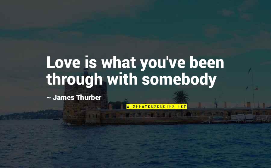 Thurber Quotes By James Thurber: Love is what you've been through with somebody