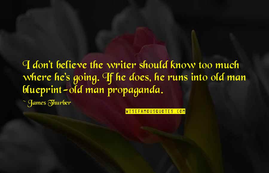 Thurber's Quotes By James Thurber: I don't believe the writer should know too