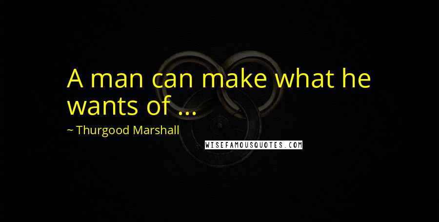 Thurgood Marshall quotes: A man can make what he wants of ...