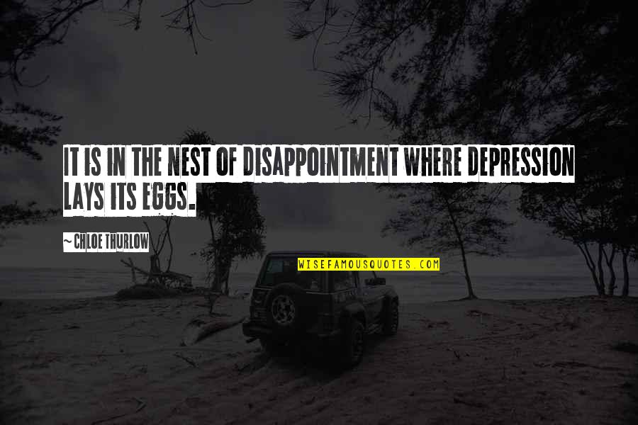 Thurlow Quotes By Chloe Thurlow: It is in the nest of disappointment where