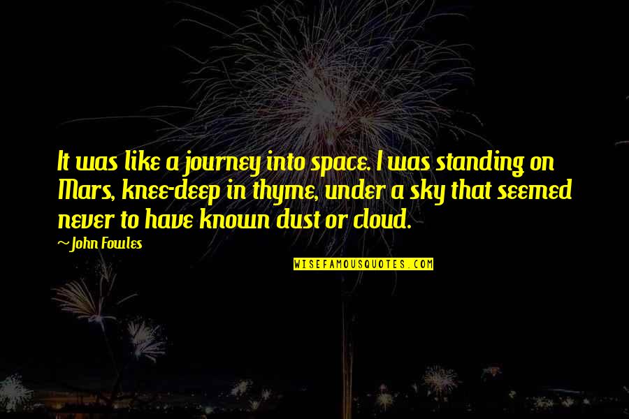 Thyme Quotes By John Fowles: It was like a journey into space. I