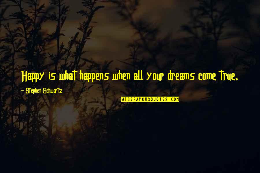 Thymus Serpyllum Quotes By Stephen Schwartz: Happy is what happens when all your dreams Thymus Serpyllum Quotes By Stephen Schwartz: Happy is what happens when all your dreams