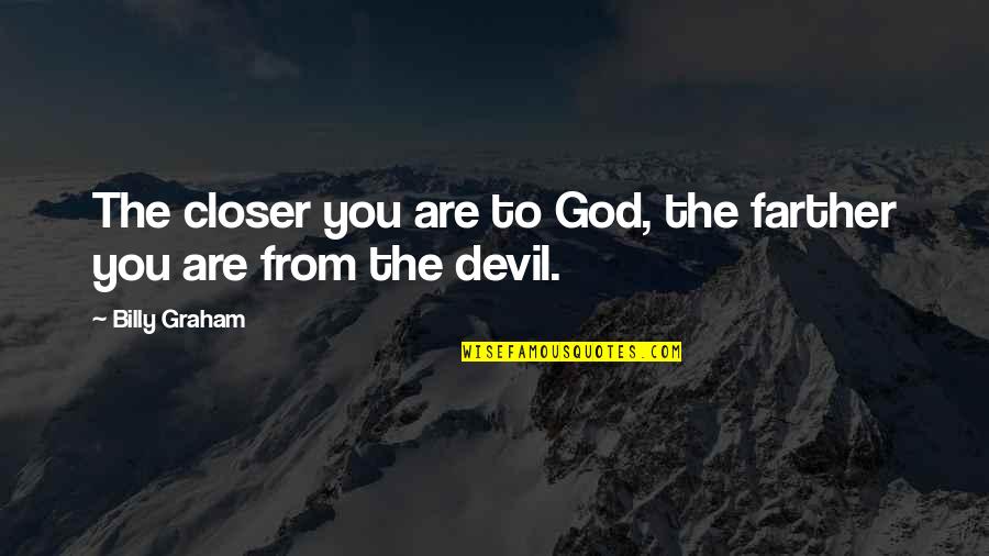 Thyrsus Dionysus Quotes By Billy Graham: The closer you are to God, the farther
