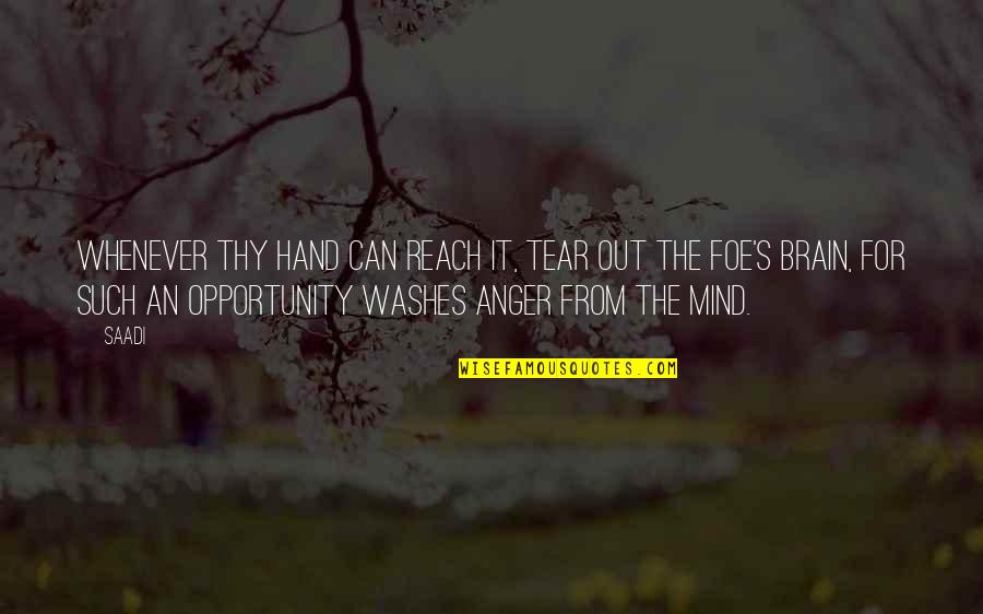 Thy's Quotes By Saadi: Whenever thy hand can reach it, tear out