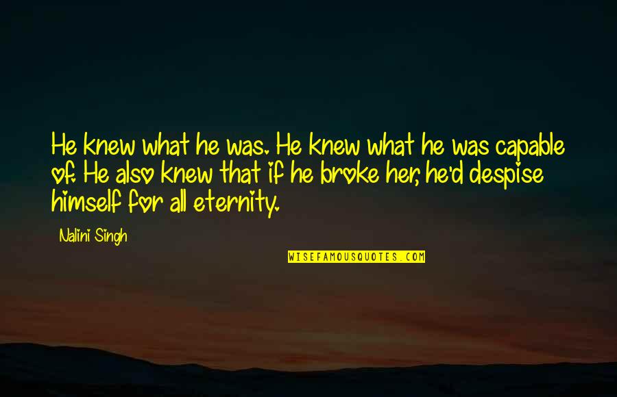 Tibias Instrument Quotes By Nalini Singh: He knew what he was. He knew what Tibias Instrument Quotes By Nalini Singh: He knew what he was. He knew what
