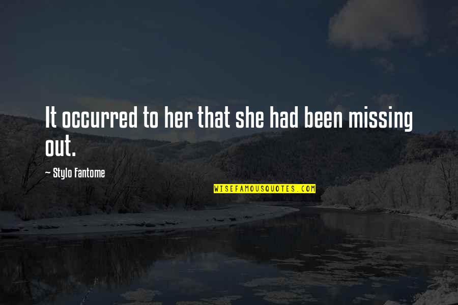 Tibidabo Cathedral Quotes By Stylo Fantome: It occurred to her that she had been