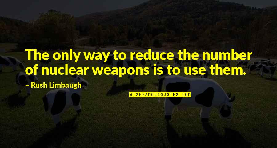 Tibino Quotes By Rush Limbaugh: The only way to reduce the number of