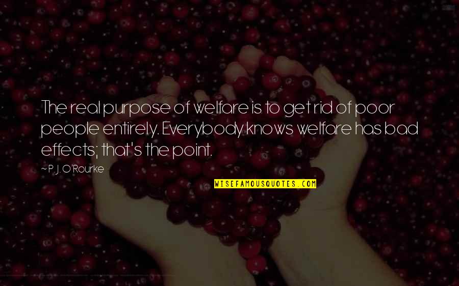 Tic Tac Quotes By P. J. O'Rourke: The real purpose of welfare is to get