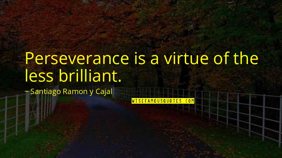 Ticasuk Quotes By Santiago Ramon Y Cajal: Perseverance is a virtue of the less brilliant. Ticasuk Quotes By Santiago Ramon Y Cajal: Perseverance is a virtue of the less brilliant.