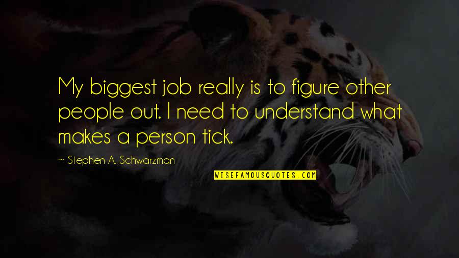 Tick Quotes By Stephen A. Schwarzman: My biggest job really is to figure other