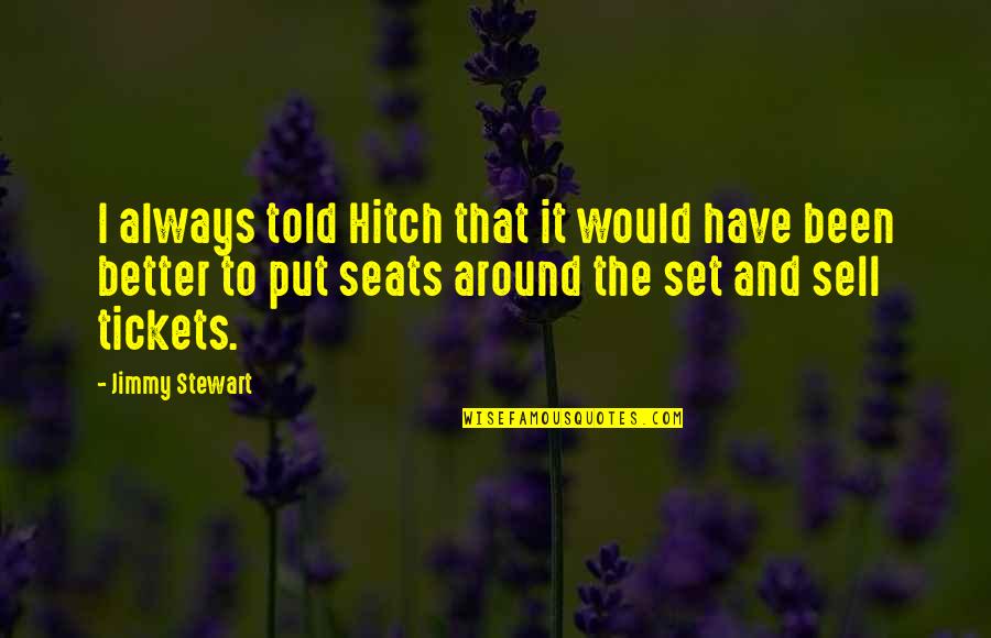 Tickets Quotes By Jimmy Stewart: I always told Hitch that it would have