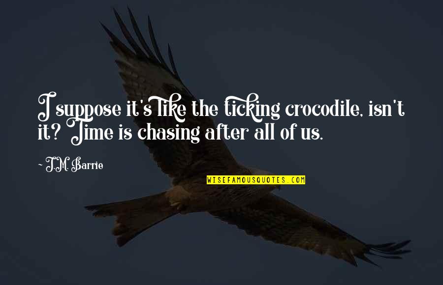 Ticking Crocodile Quotes By J.M. Barrie: I suppose it's like the ticking crocodile, isn't