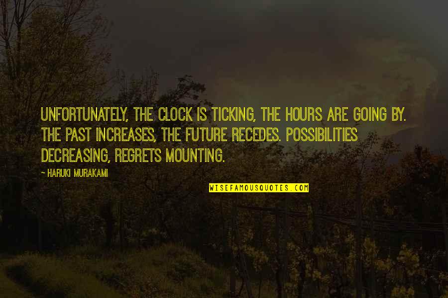 Ticking Time Quotes By Haruki Murakami: Unfortunately, the clock is ticking, the hours are