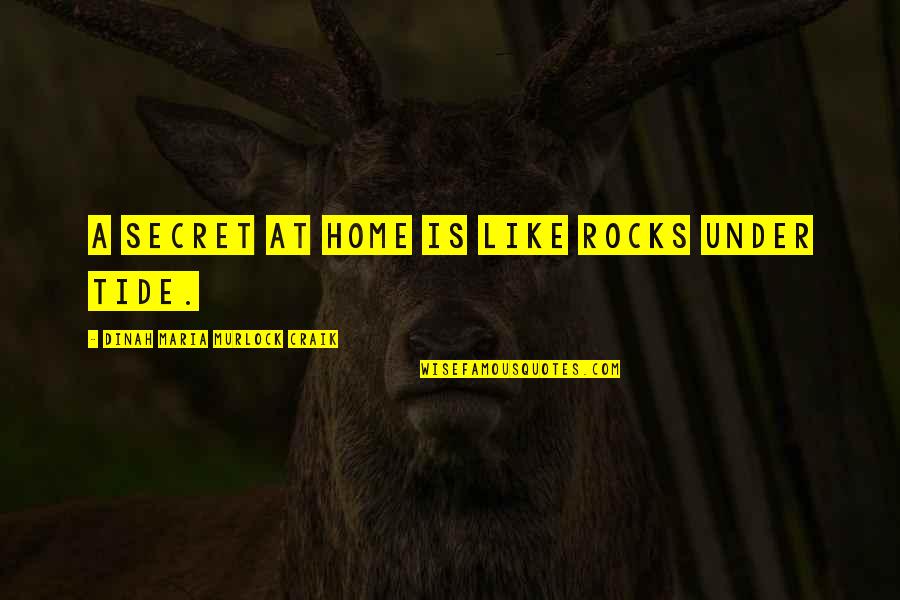 Tide Quotes By Dinah Maria Murlock Craik: A secret at home is like rocks under