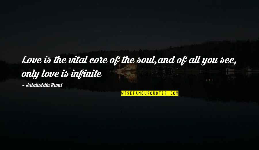 Tideland Book Quotes By Jalaluddin Rumi: Love is the vital core of the soul,and