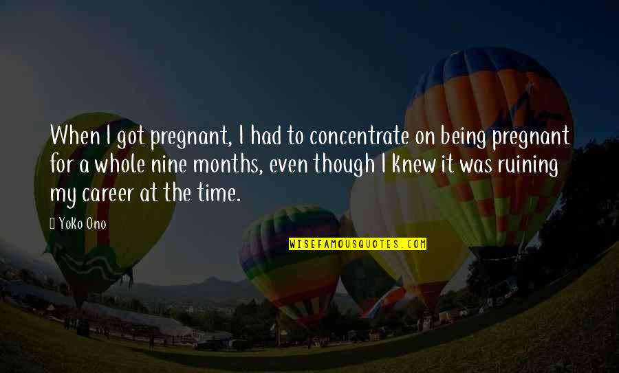 Tidly Quotes By Yoko Ono: When I got pregnant, I had to concentrate Tidly Quotes By Yoko Ono: When I got pregnant, I had to concentrate