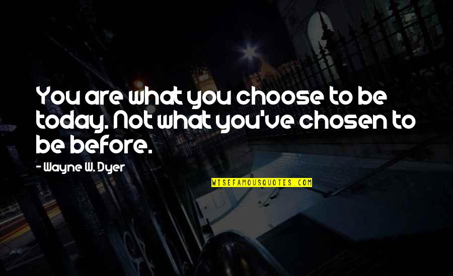 Tiefstens Quotes By Wayne W. Dyer: You are what you choose to be today.