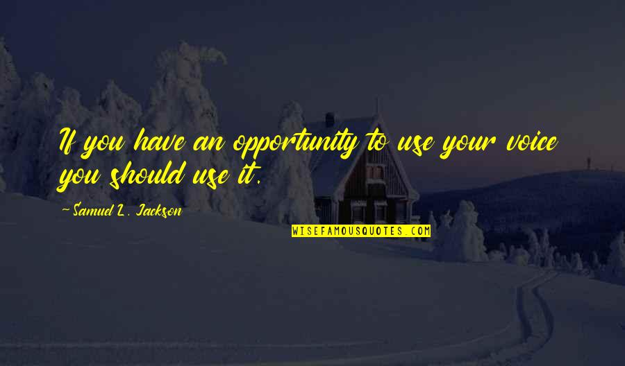 Tiener Hart Quotes By Samuel L. Jackson: If you have an opportunity to use your