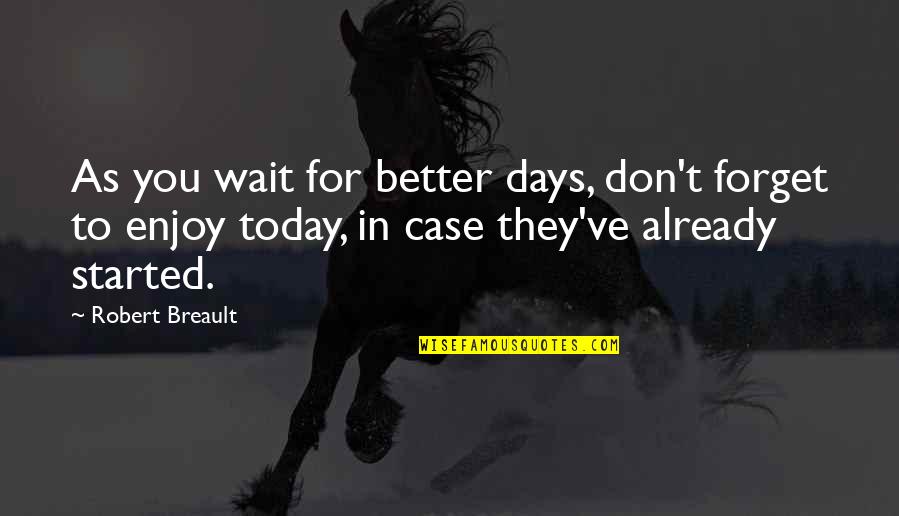 Tierra Verde Quotes By Robert Breault: As you wait for better days, don't forget