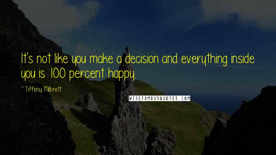 Tiffeny Milbrett quotes: It's not like you make a decision and everything inside you is 100 percent happy.