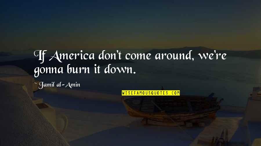 Tigana Summary Quotes By Jamil Al-Amin: If America don't come around, we're gonna burn Tigana Summary Quotes By Jamil Al-Amin: If America don't come around, we're gonna burn