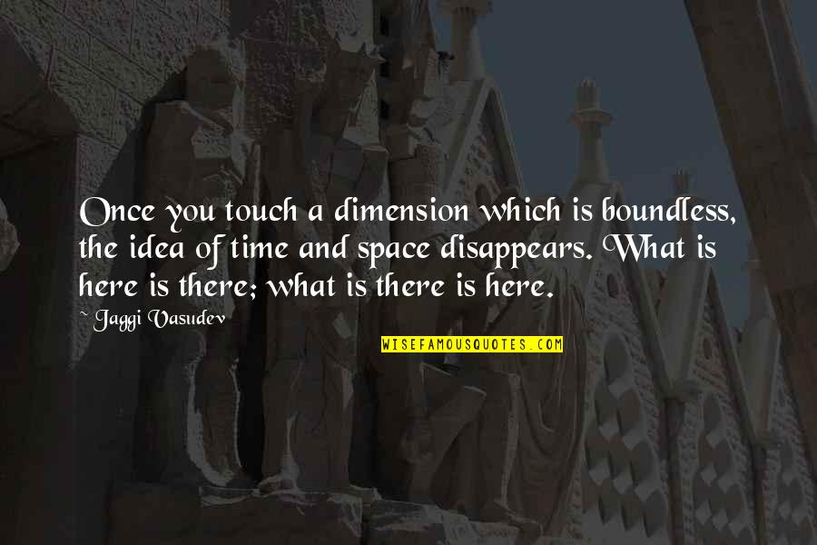 Tiganites Quotes By Jaggi Vasudev: Once you touch a dimension which is boundless,